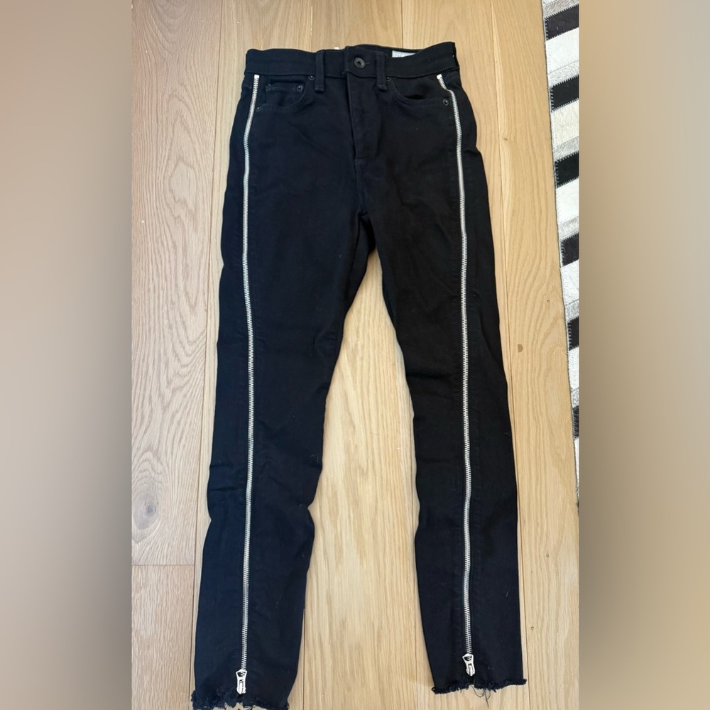 Rag & Bone Black Jeans with side zippers